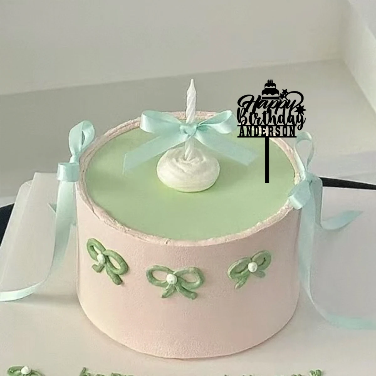 1PC Affordable Happy birthday wishes with star patterns Customized Name Cake Sign Cake Ornaments Unique Birthday Party Décor