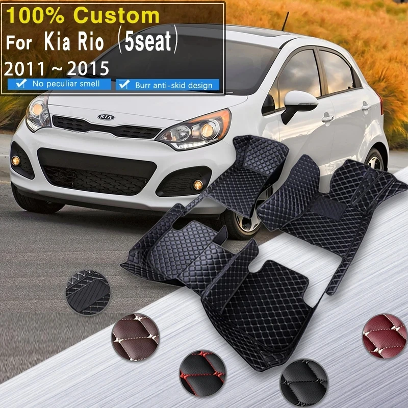 

Car Floor Mats For Kia Rio Pride QB 2011~2015 Anti-dirt Pads Auto Carpets Non-slip Floor Mats Rugs Pads Car Interior Accessories