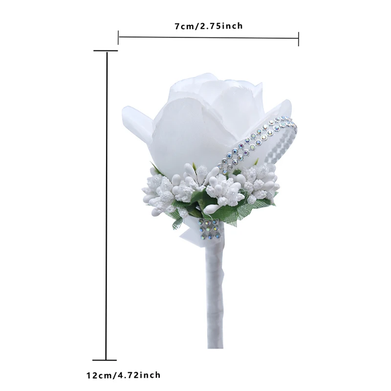 Boutonniere Knoopsgaten Bruidegom Stalman Beste Man Rose Bruiloft Bloemen Accessoires Prom Pak Decoratie