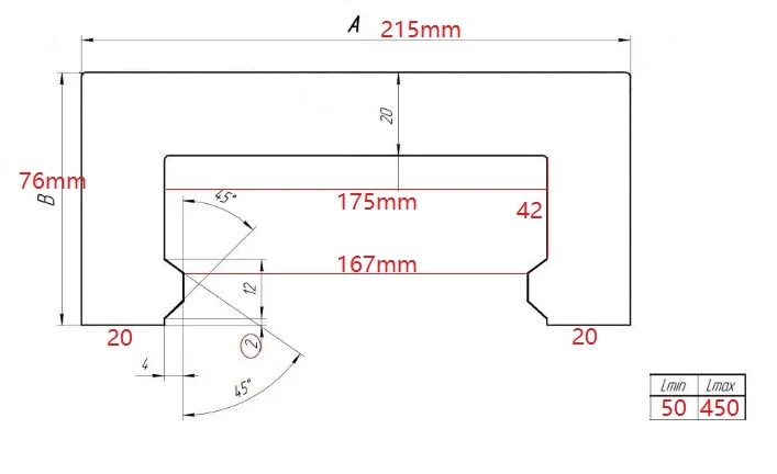 CNC Slide way Bellows cover machine shield 215mm x 76mm x 450mm