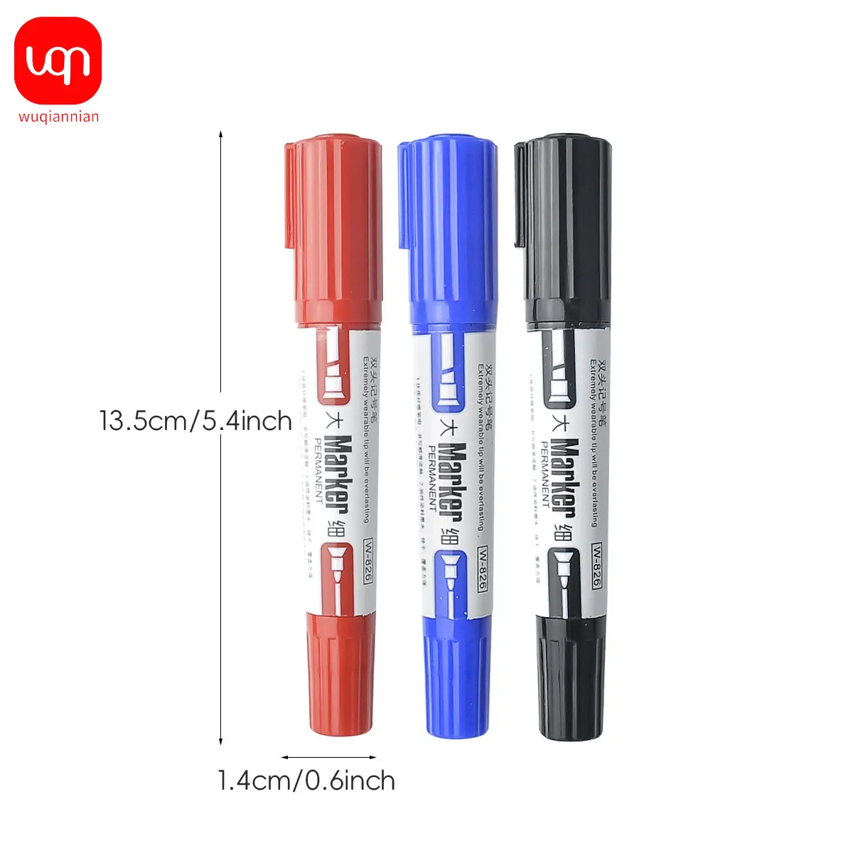 Imagem -04 - Waterproof Permanent Marker Canetas Preto Azul Vermelho Nibs Tinta a Óleo sem Fade Signature Pen For Paper Metal Glass Marking Pcs Pcs