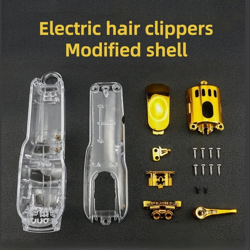8Pcs/Set Electric Clipper Shell Transparent Rose Gold Silver Modified Cover Barber Trimmer DIY Tools For Wahl 8148/8591 Y0707