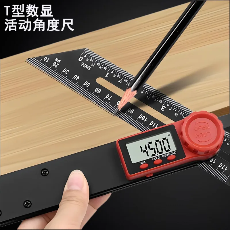 Multi-function T-Type Digital Angle Ruler Electronic Level Square Woodworking Scribing Guide Tool