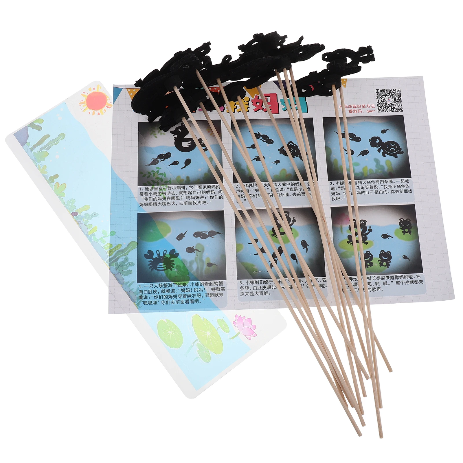 1 Juego de materiales de marionetas para jardín de infantes, pegatinas multifuncionales, aprendizaje interactivo, juego de escenario creativo en preescolar