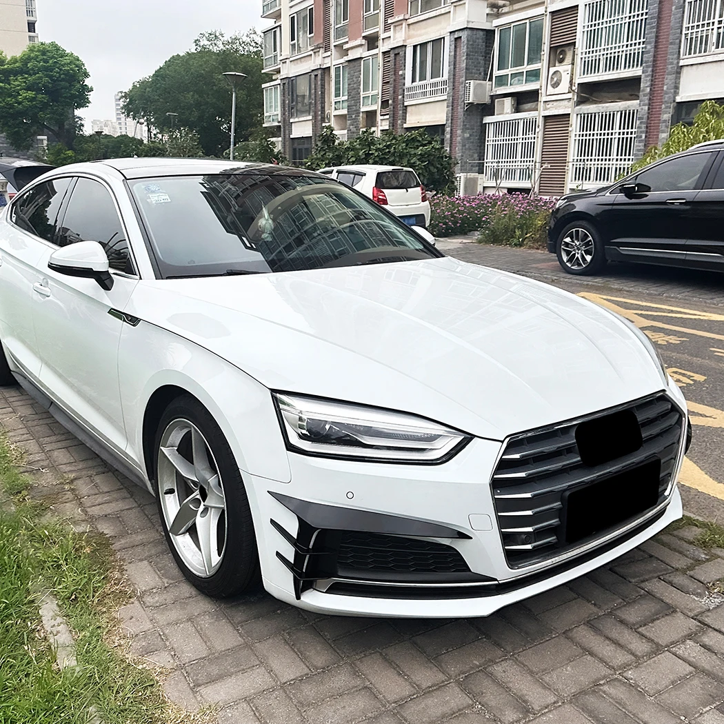 For Audi A5 S5 F5 Sline 2017 2018 2019 2020 Front Wind Knife Spoiler Grille Modification Car Body Kit Car Accessories Tuning