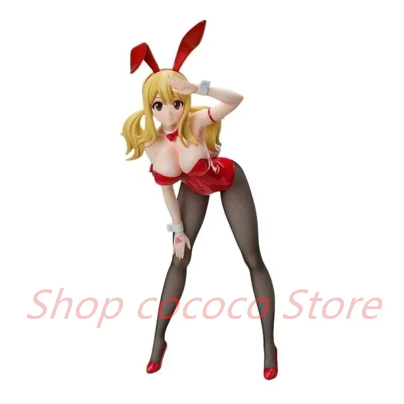 

38CM hand-made model Fairy Tail Stockings Lucy Bunny PVC Boutique Anime Ornament Gift Doll Toy Sexy Buttocks