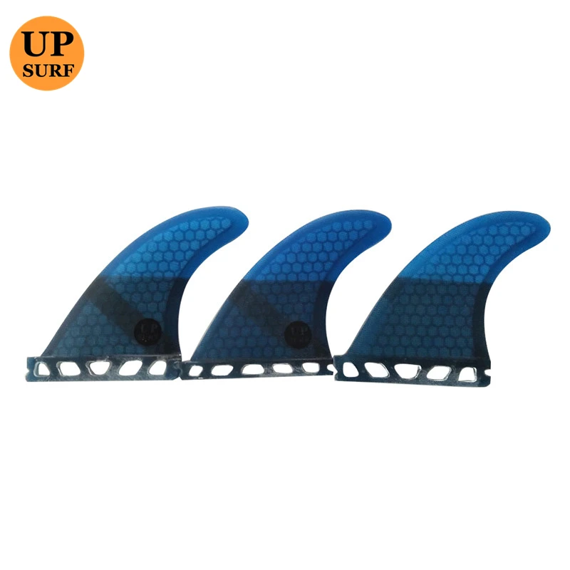 UPSURF FUTURE Fins G7 ขนาดใหญ่ Surf Board สีฟ้าไฟเบอร์กลาสใน Surfing Board Honeycomb Surf Fins Tri Fin ชุด Surf อุปกรณ์เสริม