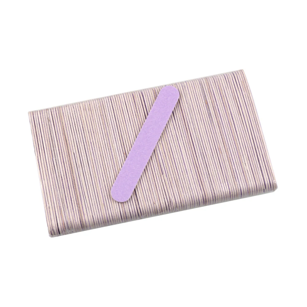 Nail Art File Professional Polish Rubbing Strip Two-sided Nails Files Wood Chip Tool 100 Pieces/pack Suitable For Salons Purple