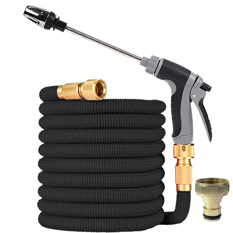 Expandable Garden Hose With Foam Sprayer Water Spray Gun Durable Weave Garden Hose Reel No-Kink Flexible Magic Water Pipe ﻿