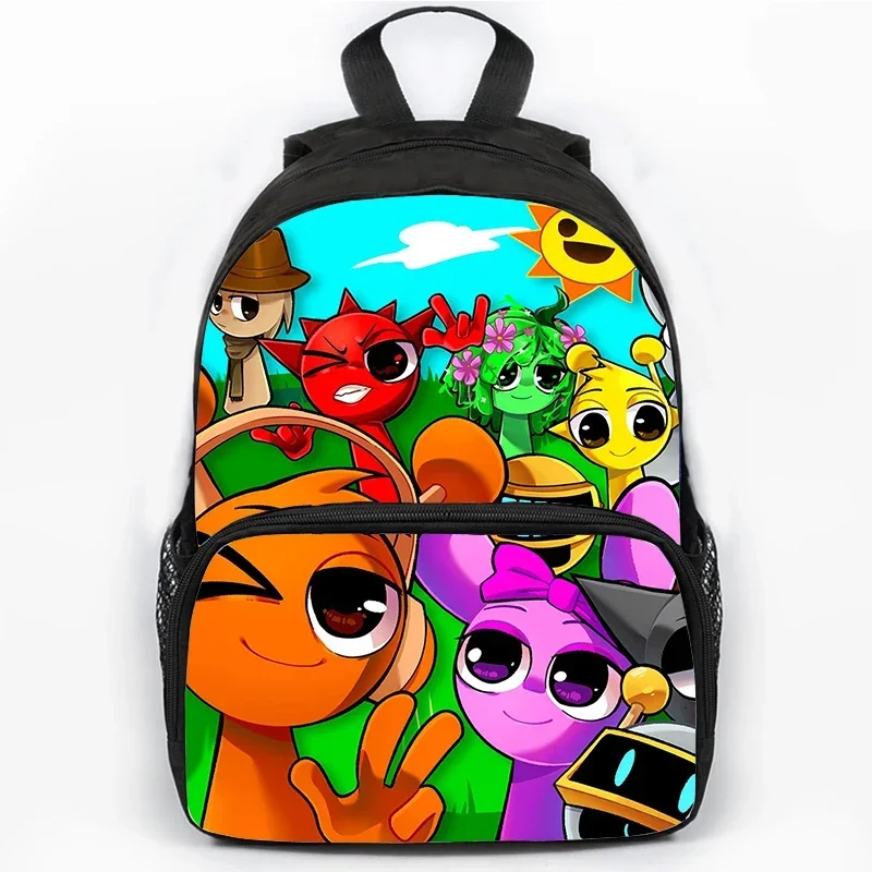 Mochila para niños, mochilas escolares con estampado Sprunki, mochilas de dibujos animados de gran capacidad, Mochila escolar de juego Incredibox para niños y niñas