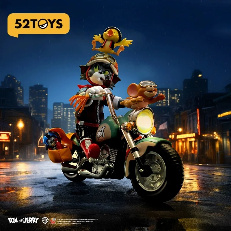 

52toys Cats And Mice Retro Motorcycles Figure Tom And Jerry Disney Mickey Toys Cute Dolls Give Boyfriends Holiday Surprised Gift