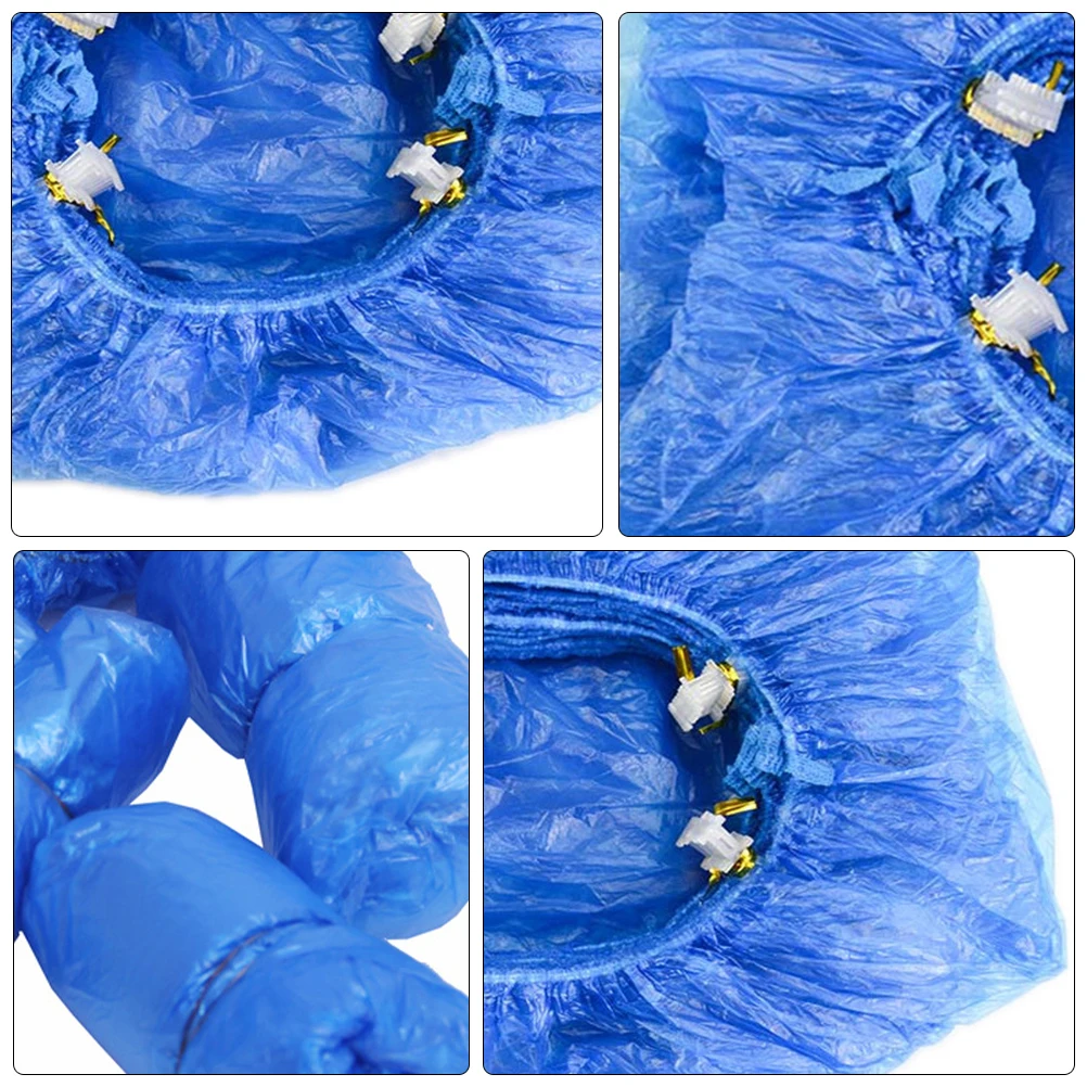 

200 Pcs Dustproof Shoe Covers Disposable Home Factory Waterproof Non Skid PE Material Floor Protection Shoe Boot Cover