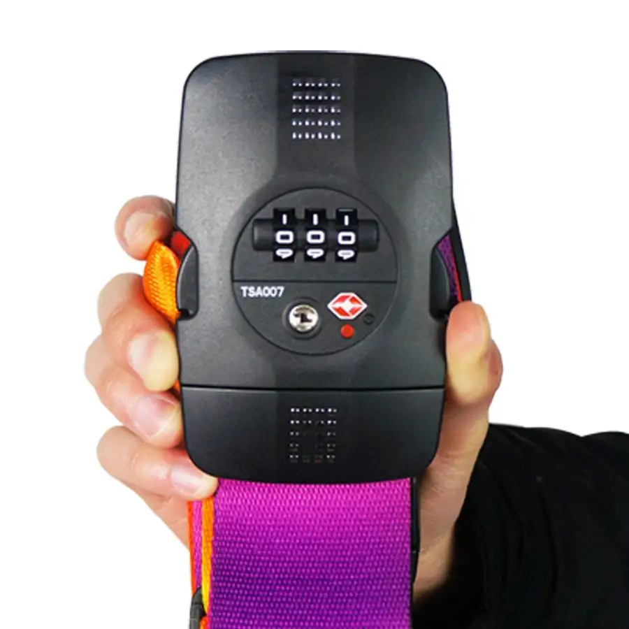 حزام أمتعة السفر، حزام تثبيت الحقائب مع قفل TSA، حزام مقوى لحمل الحقائب اليدوية، حزام تثبيت للرحلات التجارية #2