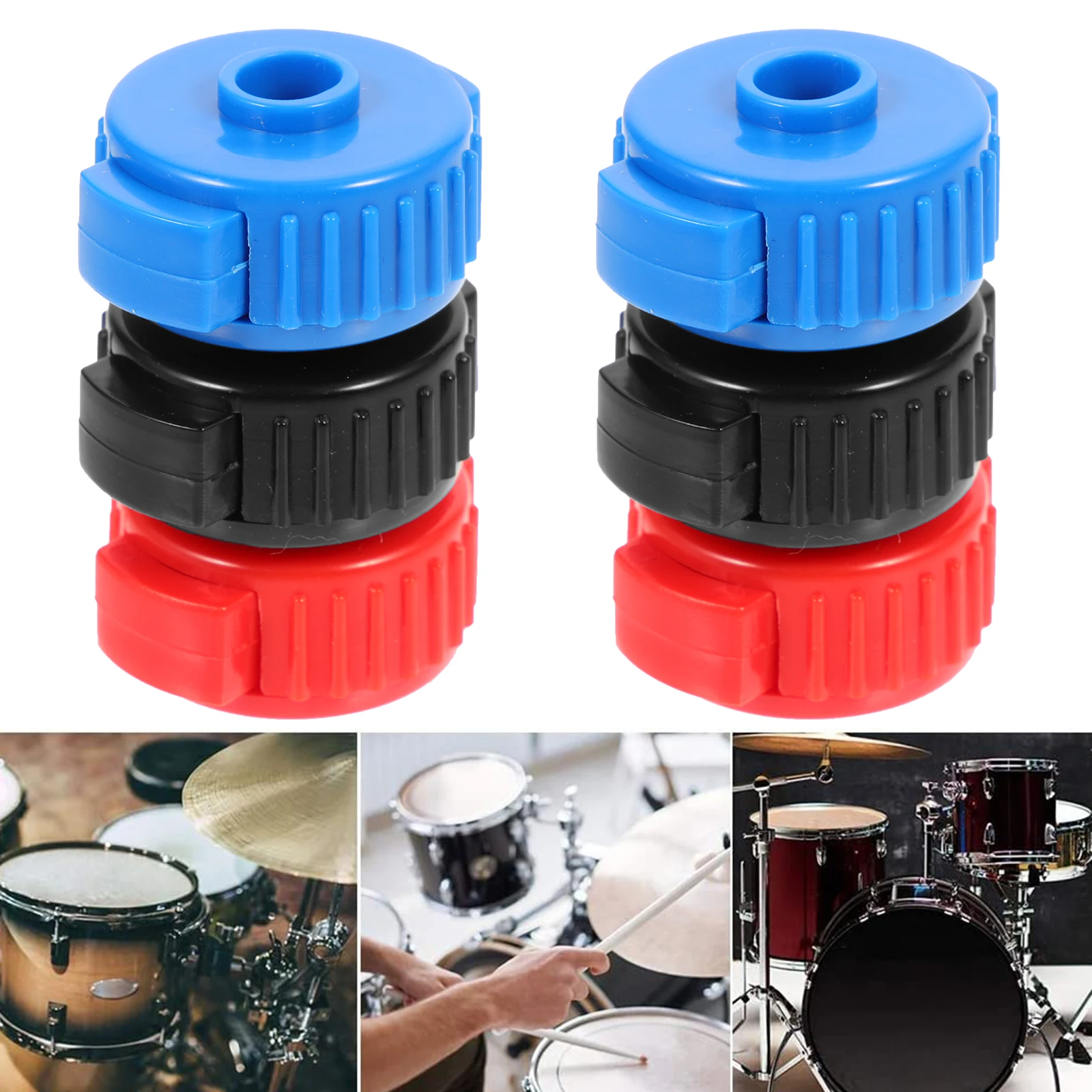 

6 Pcs Quick Release Cymbal Nuts Black Blue Red Drum Accessories Durable Plastic Cap Parts For Easy Install Removal
