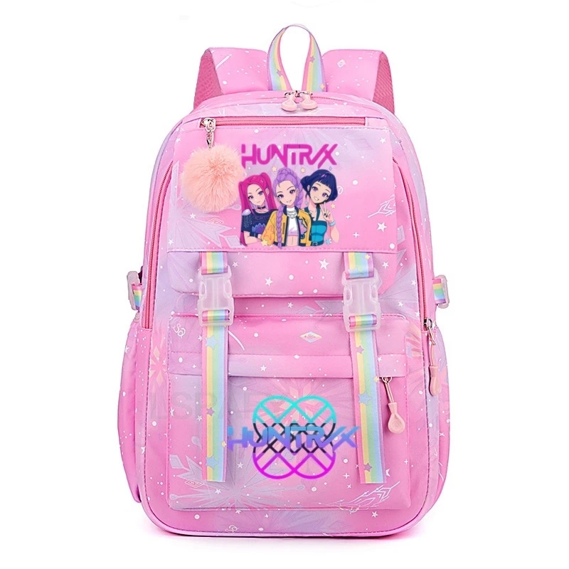 Hasbro KPop Demon Hunters Rucksäcke Gradient Ramp Rumi Mira Zoey HUNTR/X Saja Boys Leichte Schultaschen für Teenager mit Ball-Top YK2 9
