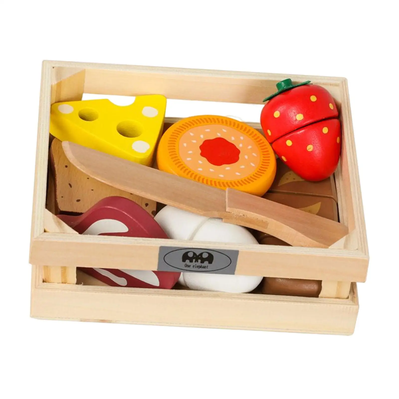 Simulation Kitchen Pretend Toy, Wooden Play Food Sets, Montessori Educational Toys