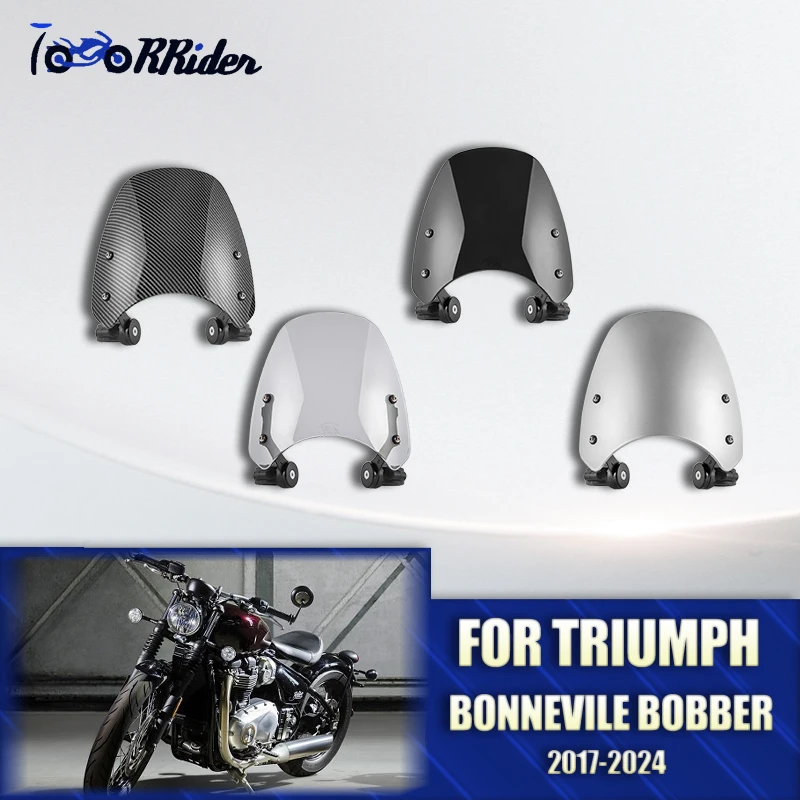 

Front Windscreen Windshield Motorcycle Wind Deflector Guard Airflow Deflector For Triumph Bonneville Bobber 2017-2022 2023 2024