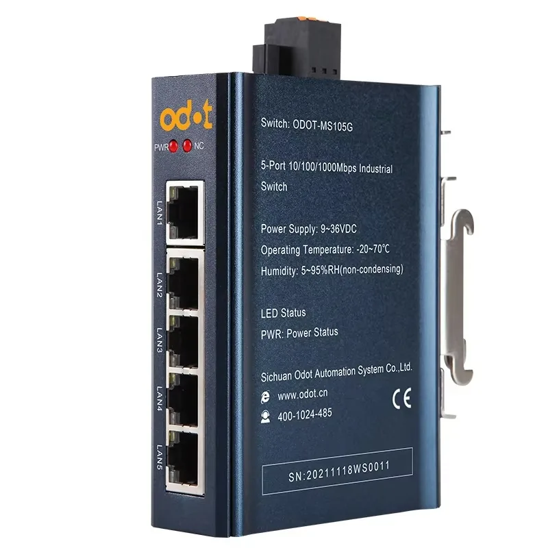 Gold seller 5 PORT UNMANAGED INDUSTRIAL THERNET SWITCH ODOT-MS105G From Network Switch Manufacturers