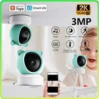 Baby monitor 3MP Tuya intelligent gimbal 355 ° pet monitoring 2K camera with infrared night vision cry detection support WIFI6