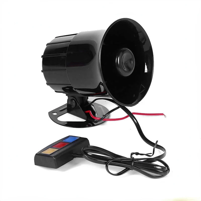 

12V Car Motocycle 3 Tone Siren Loud Auto Horn Loudspeaker Electric Ambulance Alarm Sound Speakers 110dB Universal