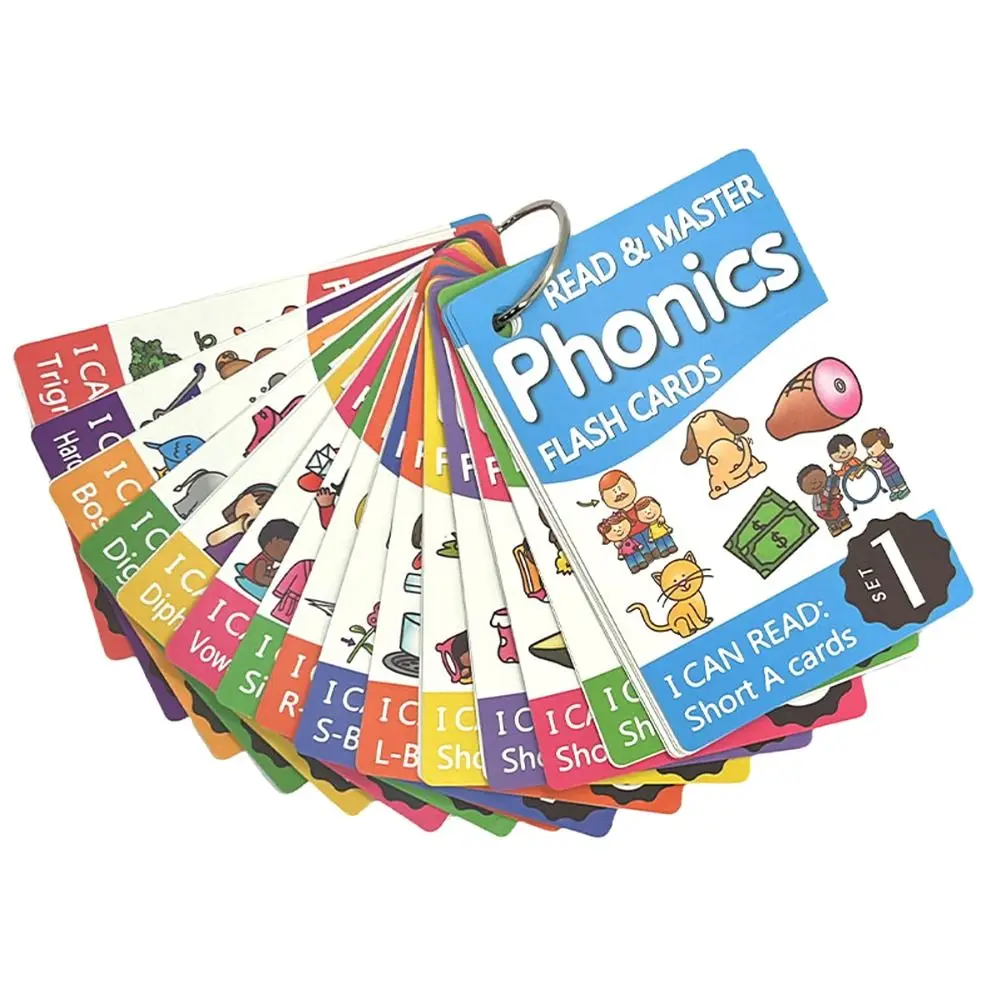 Vibrant Phonics Learning Flashcards CVC Words Boost Memory Alphabet Learning Cards Enhance Cognitive Skills Educational