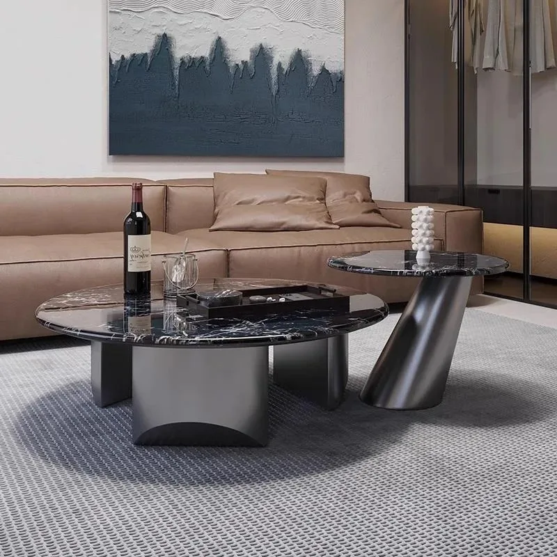 Rustic Classic Side Table Retro Vintage Modern Nesting Coffee Table Storage Space Marble Wohnzimmertisch Living Room Furniture