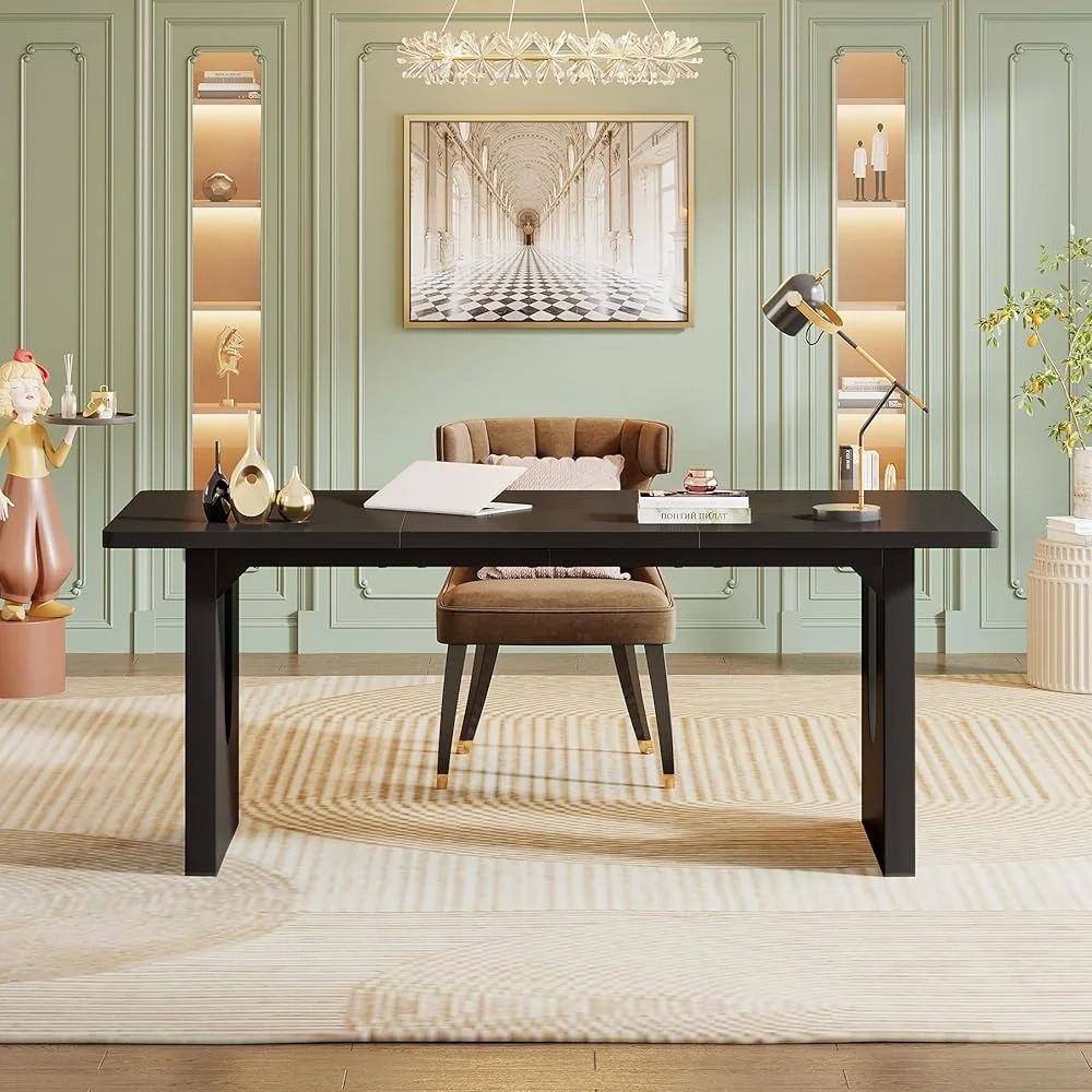 大型モダンなエグゼクティブデスクオフィスコンピュータデスクシンプルなワークステーション会議室テーブル耐久性のある家具簡単な組み立て書き込み