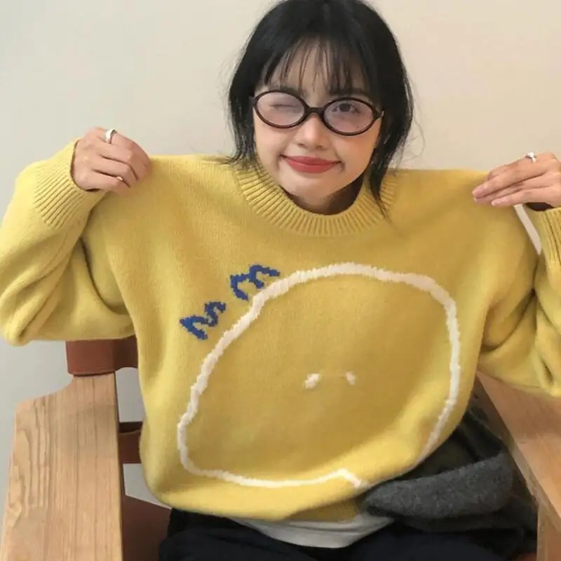 

Fashion Soft Knit Sweater Women Spring and Autumn New Korean Style Casual High Quality Cozy Warm Pullover Cotton Knit Sweater