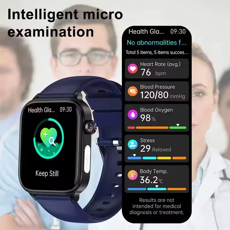 2025 جديد لشاومي الدهون في الدم حمض اليوريك اختبار ساعة ذكية الرجال ECG + PPG ضغط الدم SP02 بلوتوث دعوة الصحة ساعة ذكية