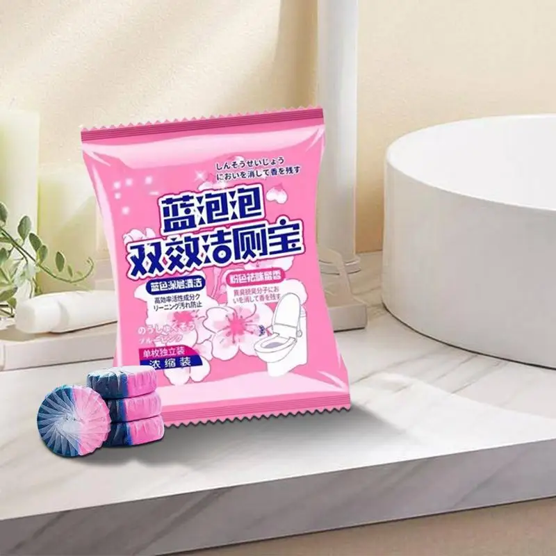 Toilet Bowl Cleaner Rose Scent Pink Blue concentrated Long-Lasting Automatic Toilet deodorization descaling Bubble Cleaner