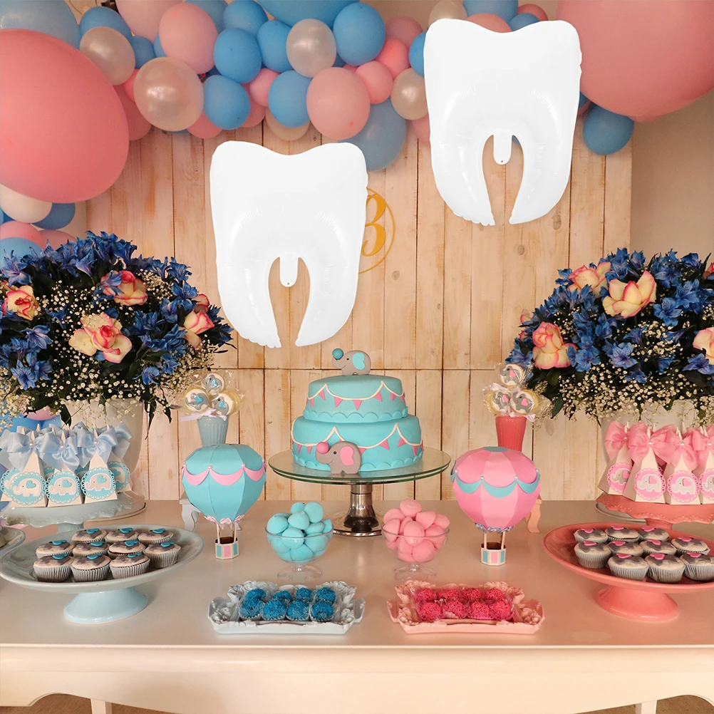 

5 Pcs Tooth Balloon Prop With Money Decorative Festival Party Balloons Birthday