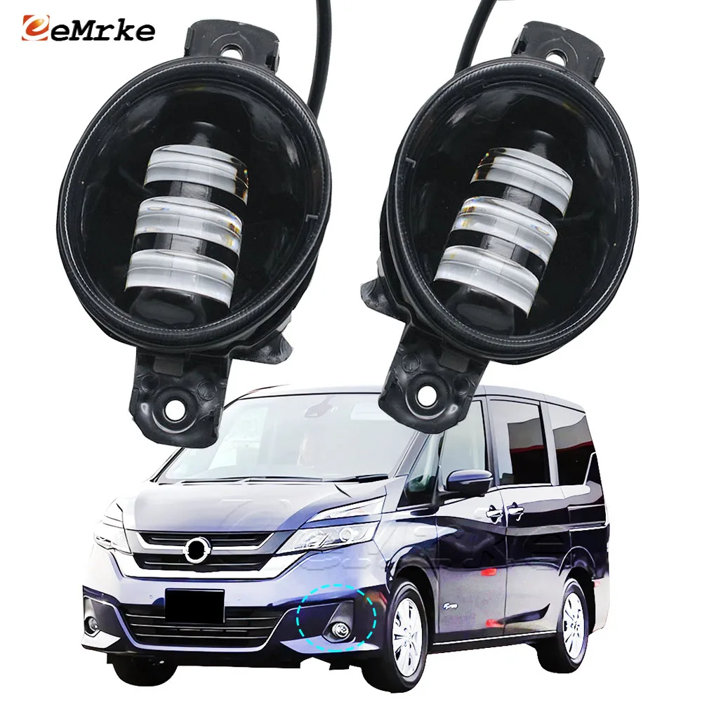 2x Led Fog Lights Assembly Car DRL Daytime Running Light with Lens 12V H11 for Nissan Serena DBA-C27 Suzuki Landy SGNC27 GC27