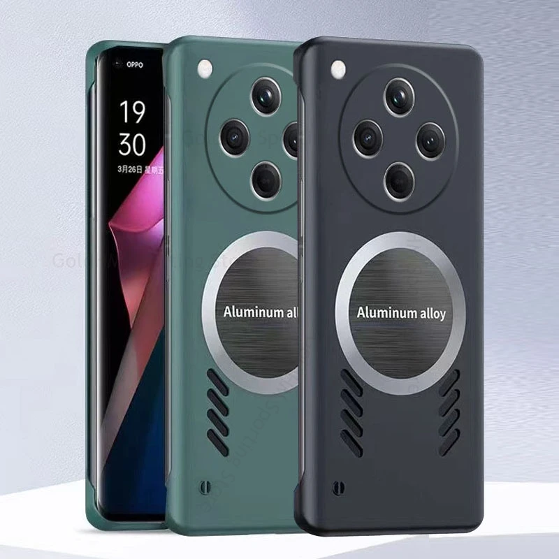 

For Magsafe Magnetic Frameless Phone Case For Oppo Find X8 Pro Cooling Heat Dissipation Borderless Cover Find X7 Ultra X6 X5 Pro