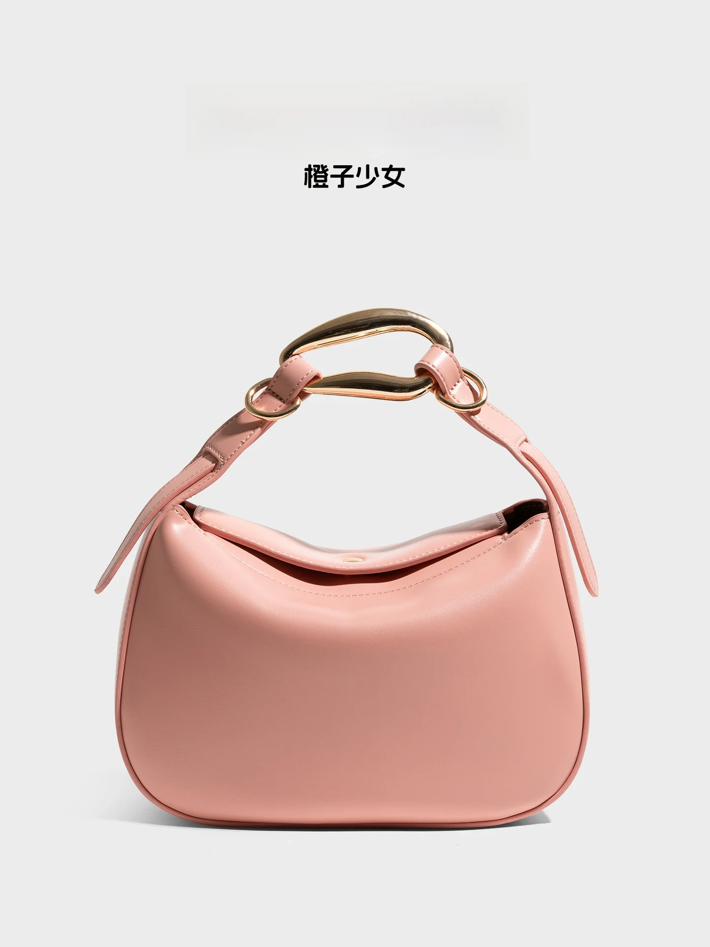 

Pink Metal Handbag Orange Girl 2026 Summer Shoulder Crossbody Bag Ladies Small Square Bag Daily Use Soft Handle Zipper Closure