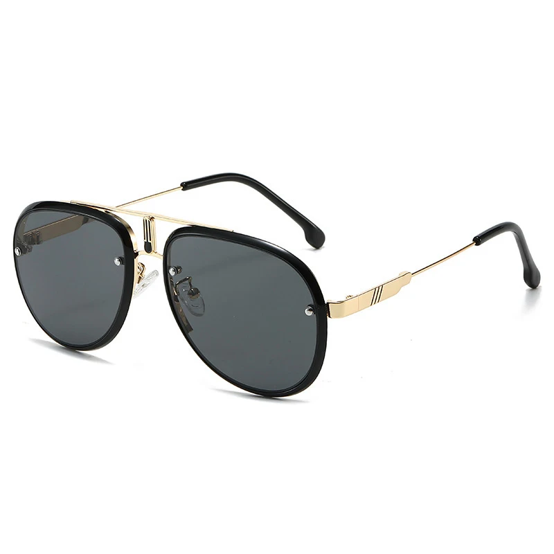 

Classic Pilot Sunglasses Women For Men Vintage Big Frame Punk Luxury Brand Designer Outdoor Driving Metal Popular Sun Glasses UV