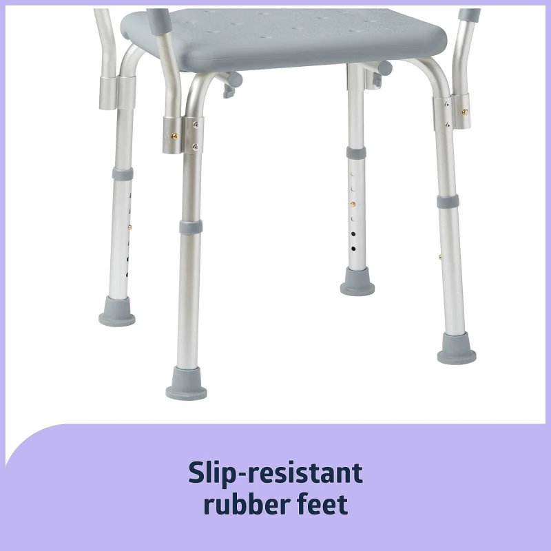 패딩 처리된 팔걸이가 있는 목욕 벤치 샤워 시트, 욕조에 이상적, 최대 350파운드까지 견디는 견고한 지지력, 편안하고 내구성이 뛰어남