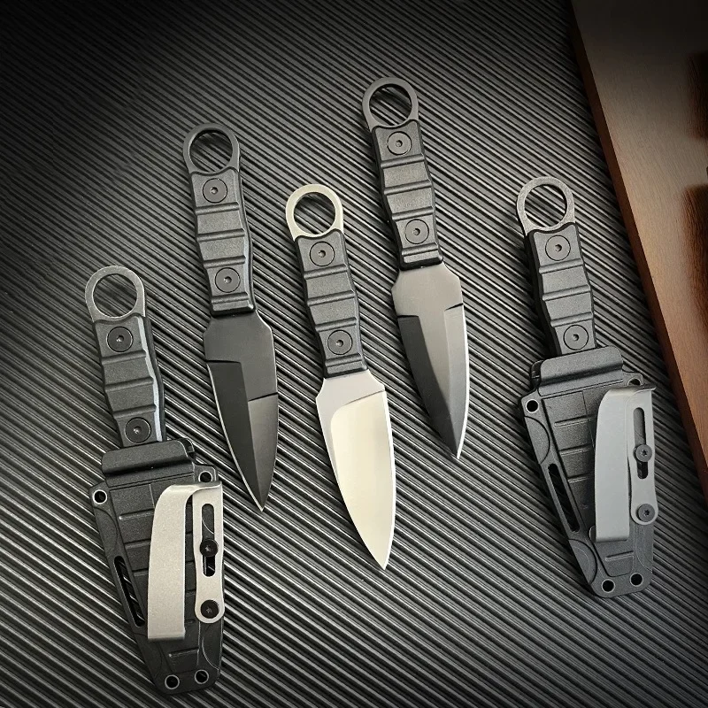 EDC Portable Tactical Straight Knife Send K Sheath, Outdoor Camping Self-Defense Survival Knife, High Hardness Tool Knife