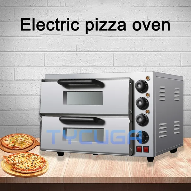 Four à Pizza électrique 16 ", four de boulanger monocouche et Double Machine de cuisson en acier inoxydable, four de cuisson Commercial, cuisson du pain et des crêpes