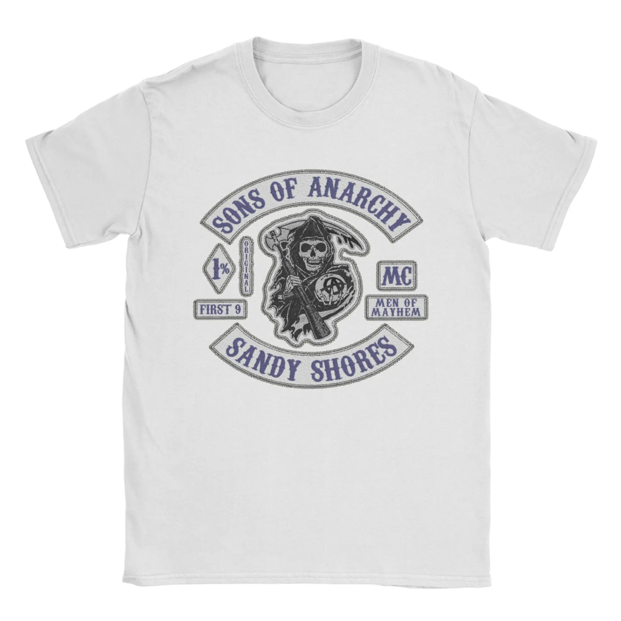 

Футболки Sons of Anarchy 9. для мужчин и женщин, хлопковые футболки для отдыха с круглым вырезом, футболка Sandy Shores, одежда с короткими рукавами