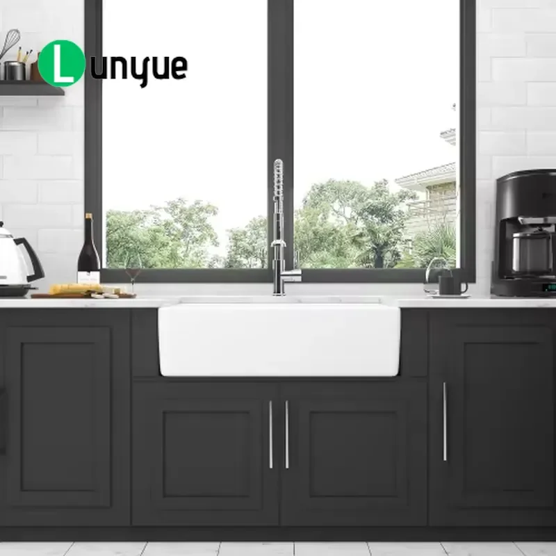 Luxury White Ceramic Farmhouse Apron Front Kitchen Sink Double Bowl 32x20 Inch Extra Deep Basin for Modern Home Decor Durable