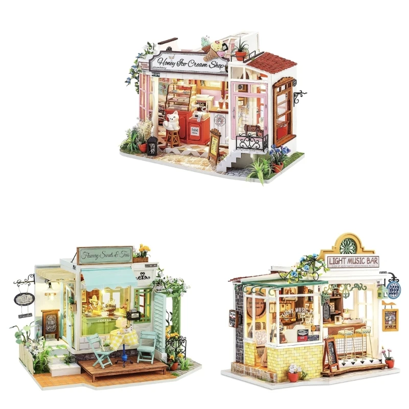 Diy Mini Dollhouse Set for Adults to Build Tiny House Model Gift for Home Decors