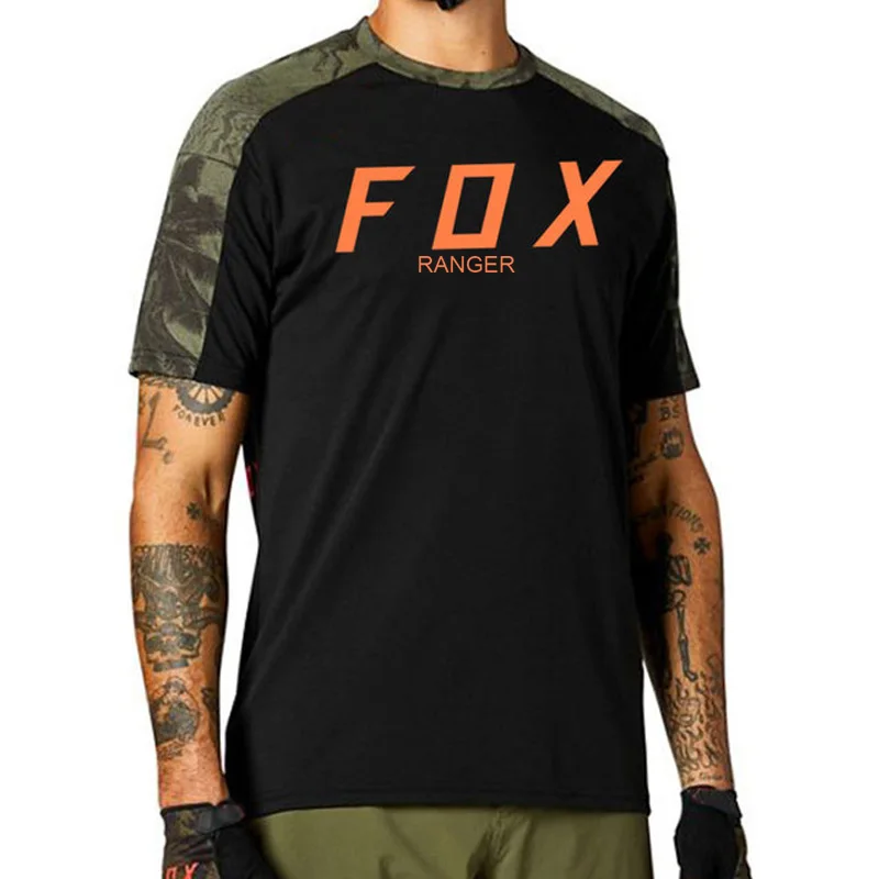 Summer Short sleeved Ranger FOX Mountain Cycling Sweatshirt Downhill Motorcycle Yue T Sports Shirt Cycling Sweatshirt mountain