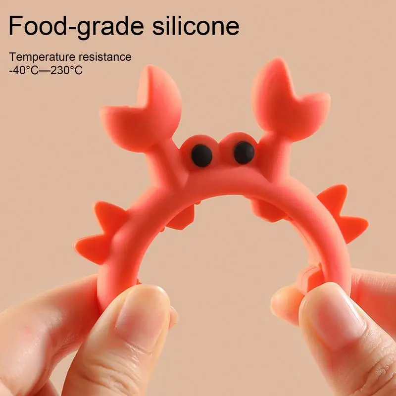 Silicone Spoon Rest Non-Slip Crab Cooking Spoon Holder Pot Clip Spoon Rest Kitchen Gadget Heat-Resistant Countertop Ladle Holder