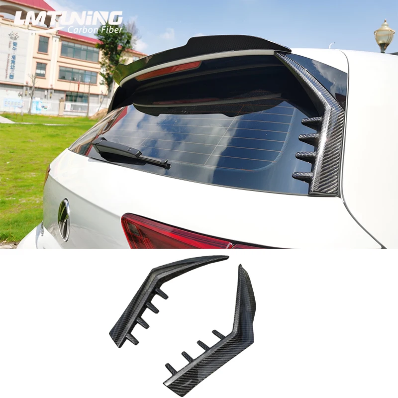 

For VW Golf 2020-2022 GTI RLine R8 MK8 MKVIII Rear Window Side Spoiler Wing Trim Genuine carbon fiber material Sport Blade Style