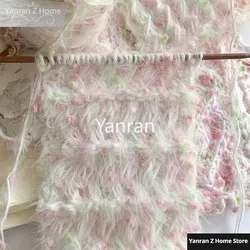 Tulip Colored Bean Yarn Handmade Woven Scarf with Mixed Thread Characteristics DIY Knitting Scarf Sweater Wool Yarn Winter Gift