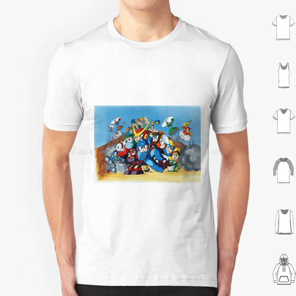 Classic Megaman 2 T Shirt Cotton Men Women DIY Print Megaman 2 Stage Select Megaman 2 Rockman 2 Rockman Megaman Mega Man
