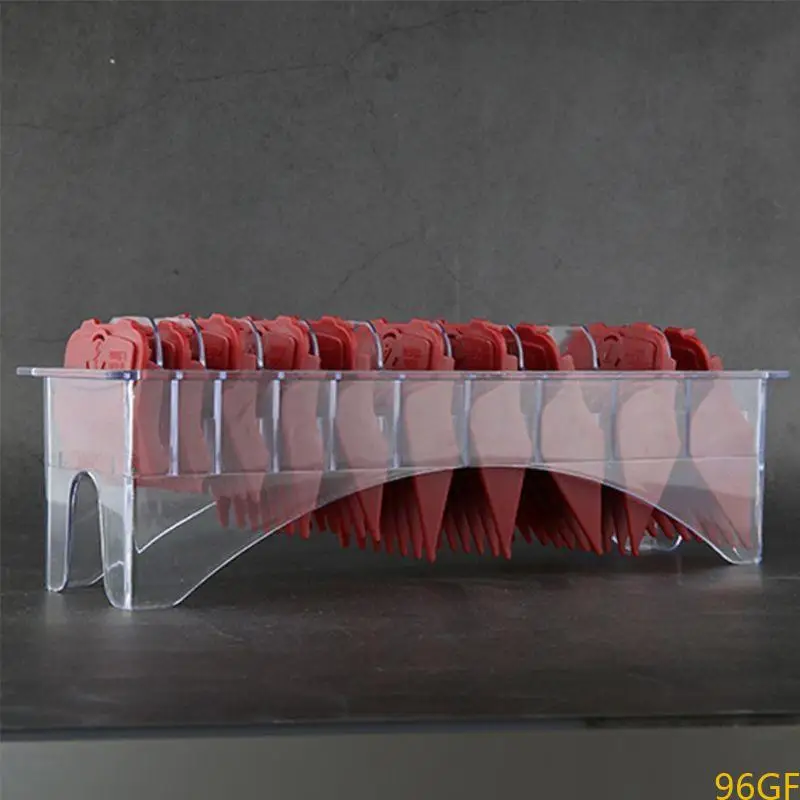 96GF 10PCSヘアクリッパーコームズガイドキット磁気プラスチックヘアトリマーリミットコームアタッチメント切削工具