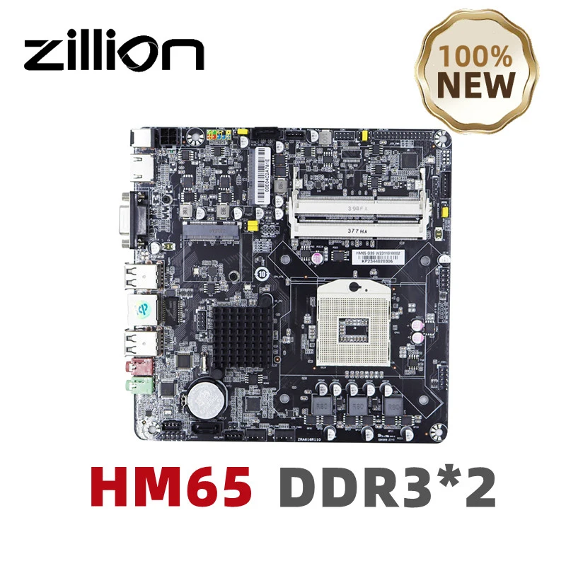 

Zillion HM65 Mini ITX Motherboard PGA 989B DDR3 Support Intel Core i3/i5/i7 Pentium Celeron CPU For Gaming PC Gamer New