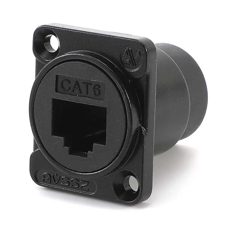 D-Style Keystone Jack Gigabit RJ45 Network Extender 86 Wall Plate Outlet Adapter for CAT6/CAT5E