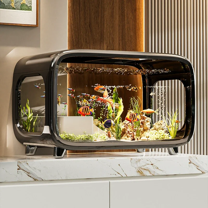 

Modern Small Rectangle Plastic Fish Tank Set With 220V For Eco-Friendly Living Room Landscaping Includes Anti-Jump Cover